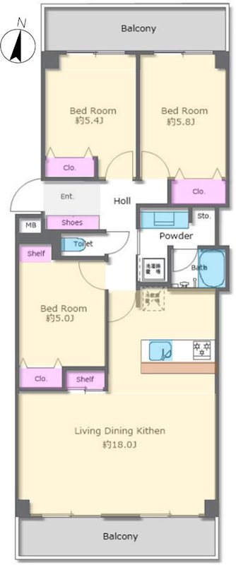 ルネ枚方 間取り図