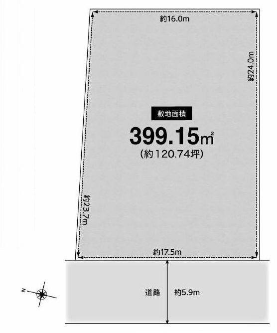 高槻市日吉台二番町　売土地 間取り図