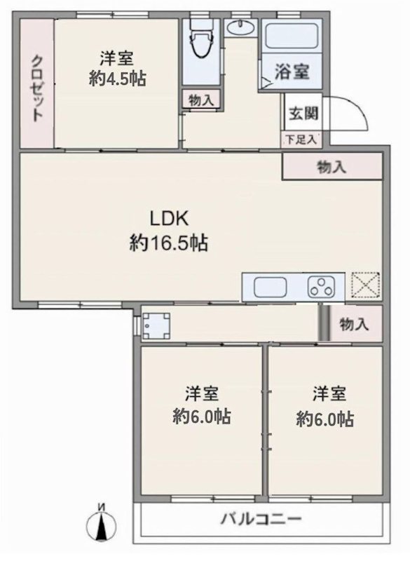 平田住宅15号棟 間取り図