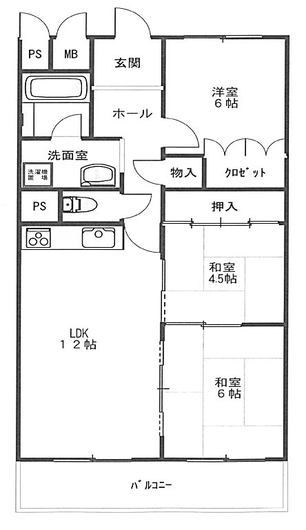 メゾン水無瀬4号棟 間取り図