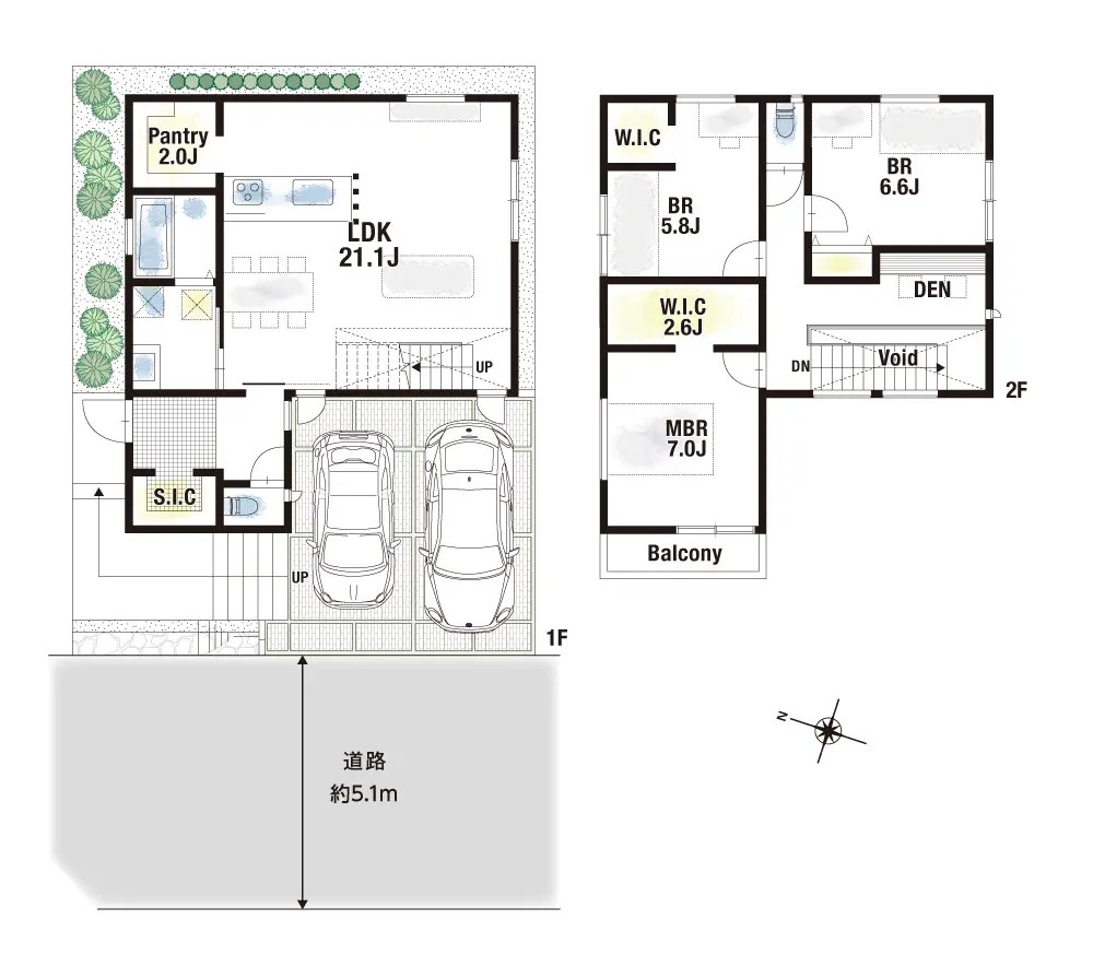 東香里2丁目CASA2区画新築分譲2号棟 間取り図