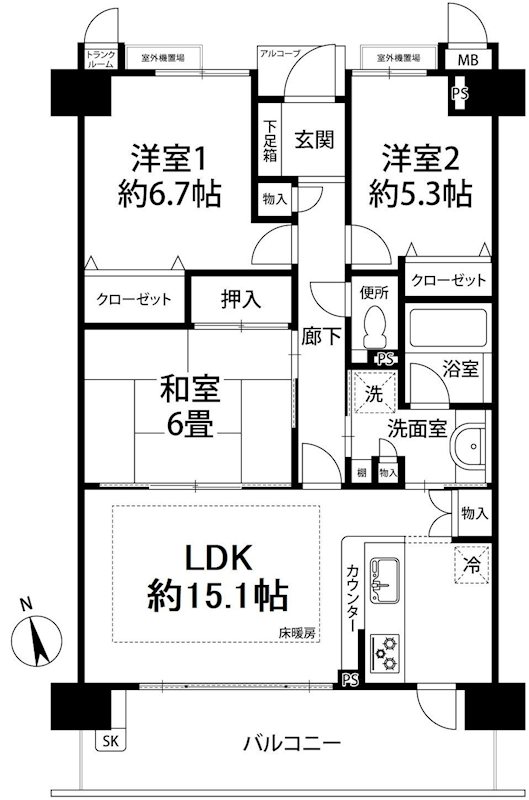 高槻日吉台アーバンコンフォート  間取り図