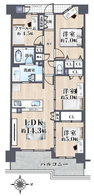 プレサンスグラン茨木弐番館 間取り図