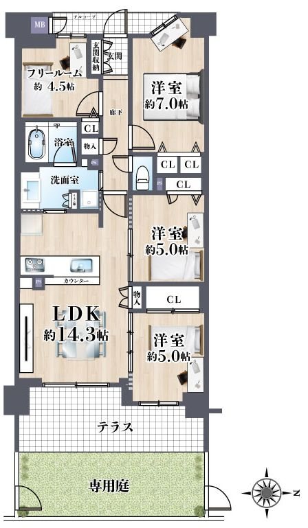 プレサンスグラン茨木弐番館 間取り図
