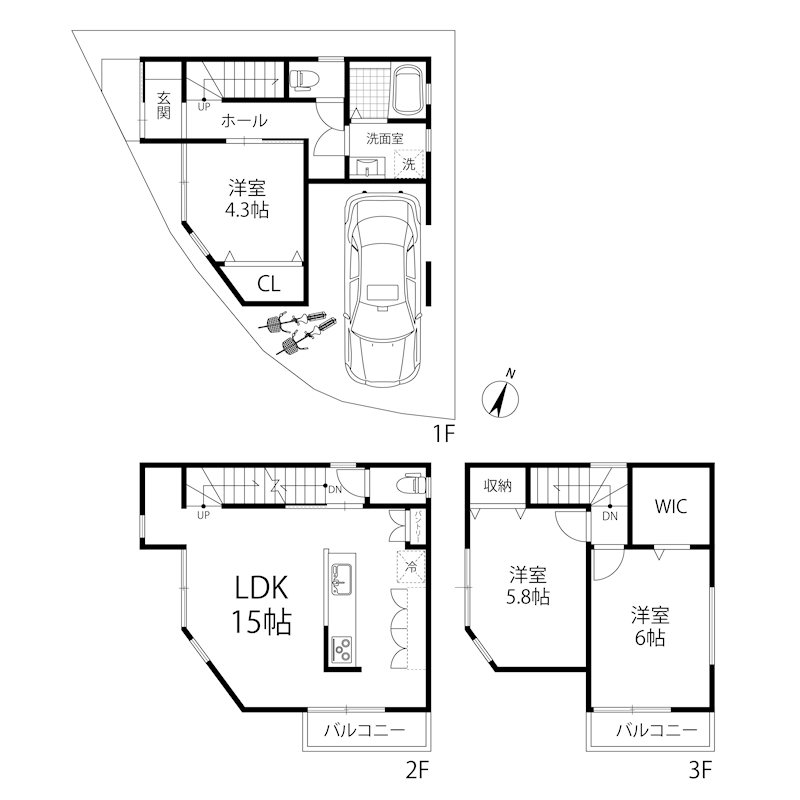 茨木市五日市2丁目　新築一戸建 間取り図
