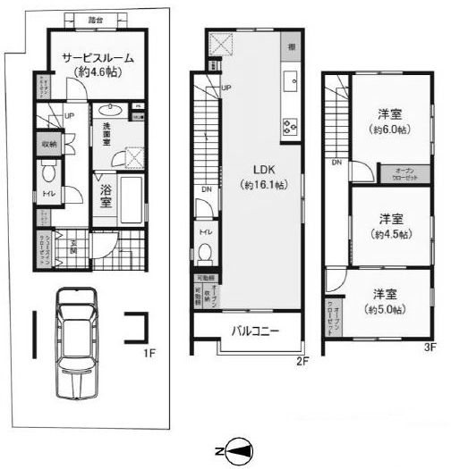 高槻市桜ケ丘北町　新築一戸建 間取り図