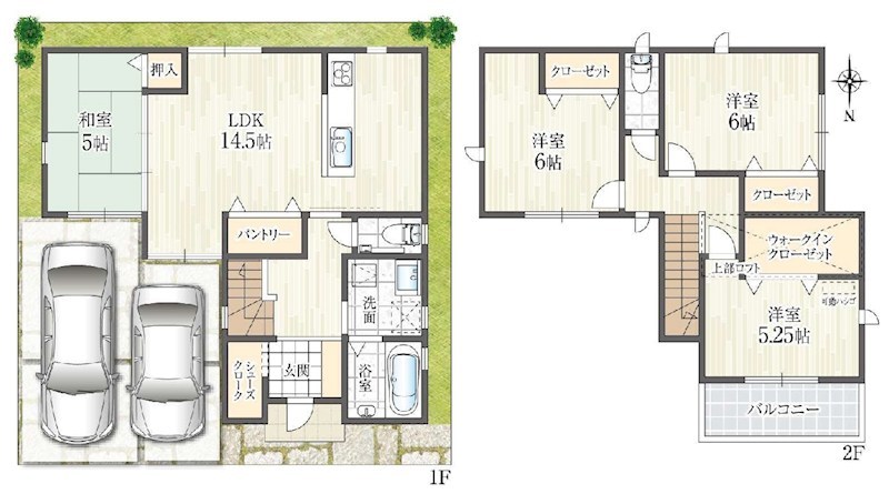 高槻市辻子３丁目　中古一戸建 間取り図