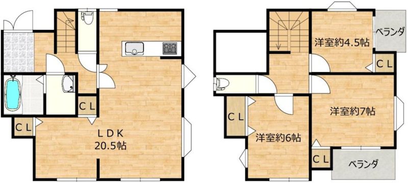 香里ケ丘4丁目一戸建再生既存住宅 間取り図