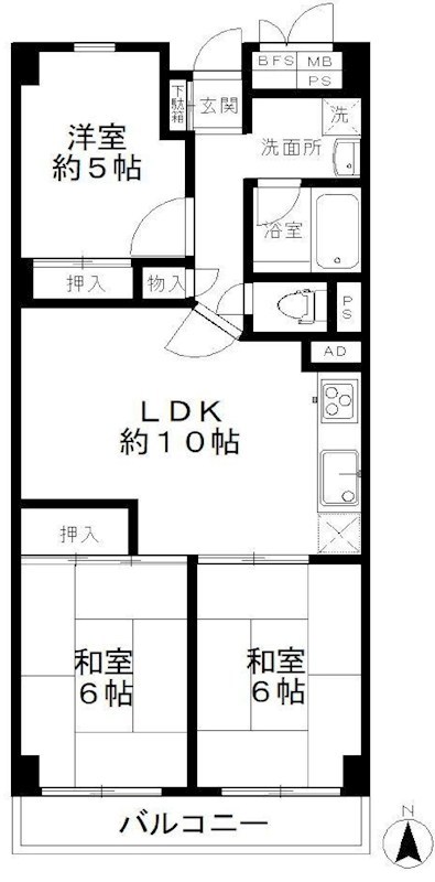 日興千里台スカイタウンD棟 711号室 間取り図