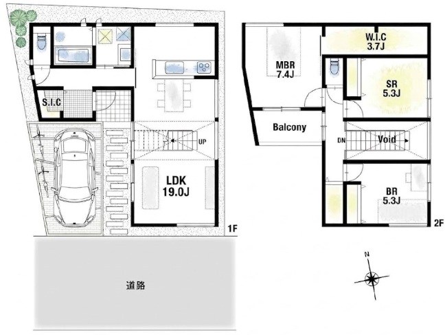 高槻市北大樋町1号地 新築一戸建 間取図・土地図
