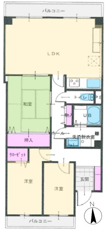 グリーンタウン香里ケ丘A棟 間取図・土地図