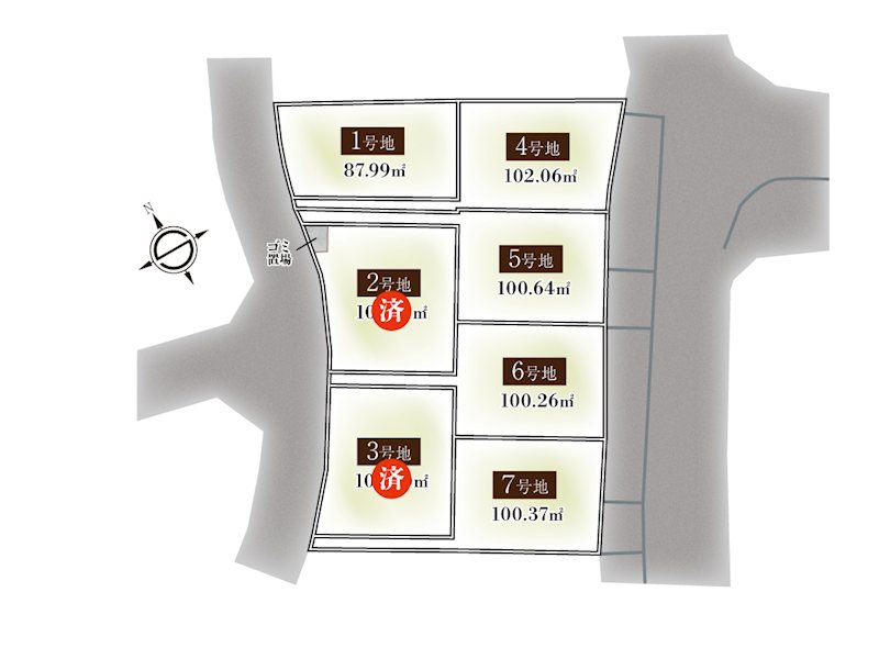 茨木市上穂積4丁目　全7区画建築条件付売土地（1号地） 区画図