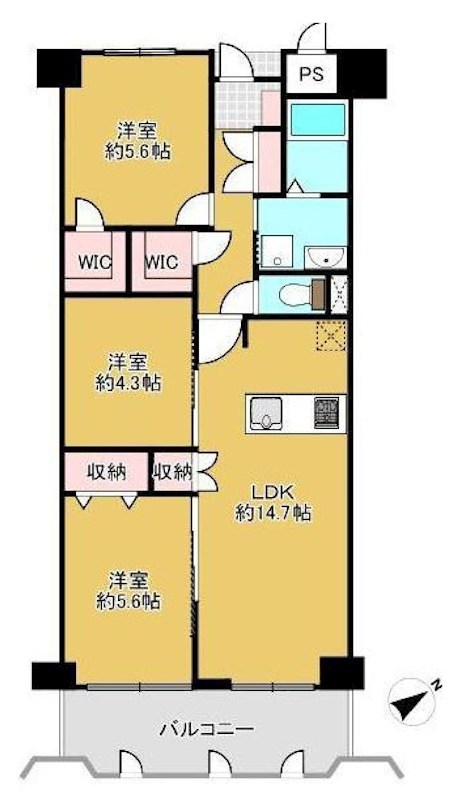 ユニハイム千里丘吹田清水 間取図・土地図