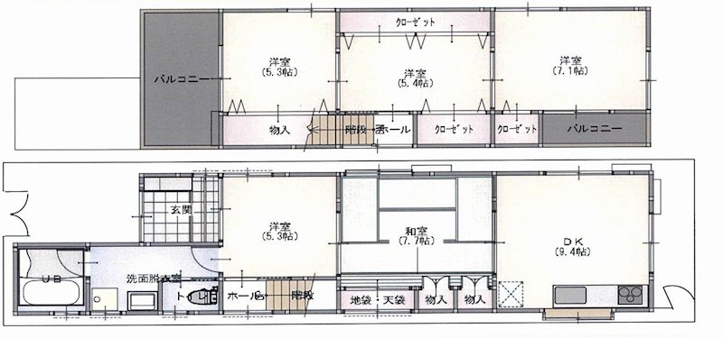 茨木市春日1丁目　中古一戸建 間取図・土地図