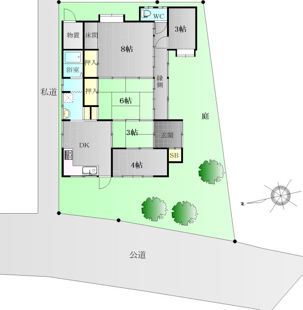 田浦町二丁目売地 間取り図