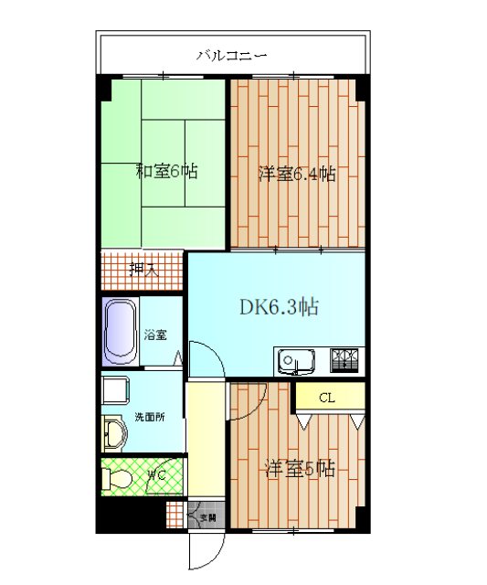 ボンノール新大津 302号室 間取り図