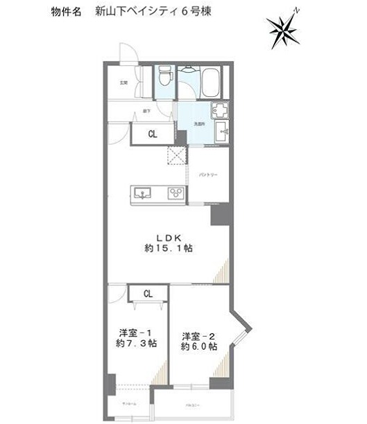神奈川県横浜市中区新山下３丁目 間取図・土地図