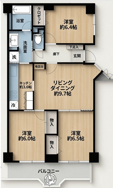 神奈川県横浜市中区日ノ出町１丁目 間取図・土地図