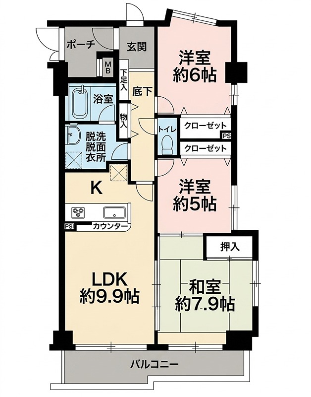 神奈川県横浜市鶴見区北寺尾６丁目 間取図・土地図