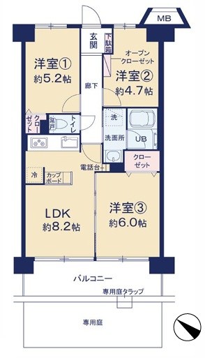 コスモ川口サンスクエア 間取図・土地図