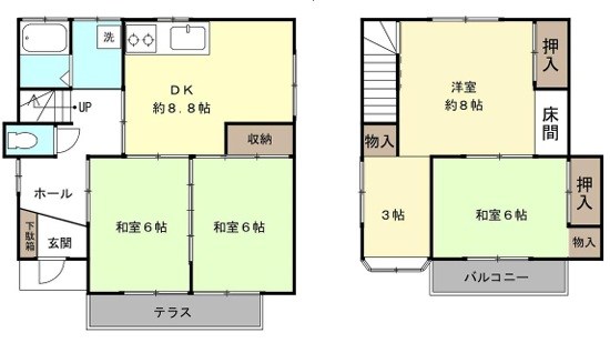 川越市南大塚5丁目 間取図・土地図