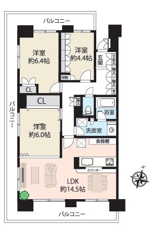 川口青木パーク・ホームズ 間取図・土地図