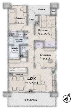コンフォート若葉ポルカ 間取図・土地図