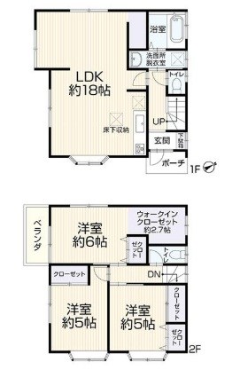 草加市八幡町 間取図・土地図