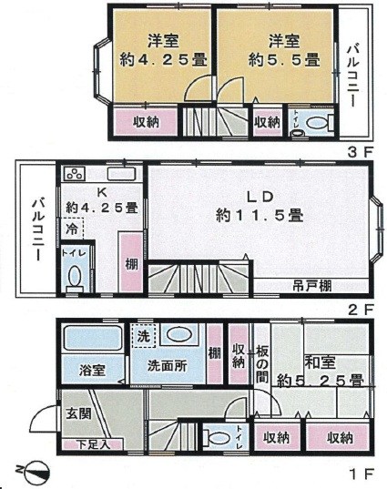 富士見市水谷東３丁目 間取図・土地図