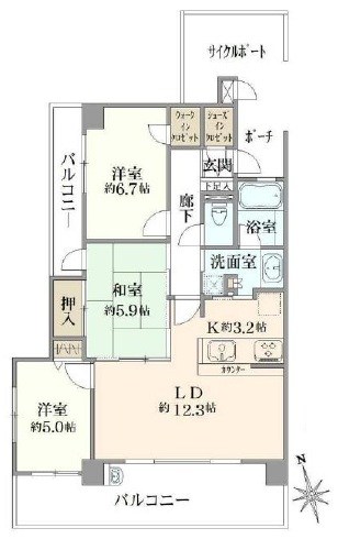 ライフピア蕨南町壱番館 間取図・土地図