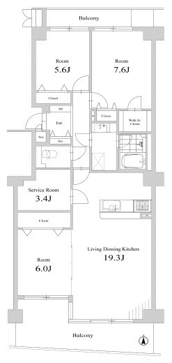 アイムふじみ野西二番館 間取図・土地図