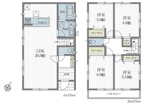 志木市柏町２丁目 間取図・土地図