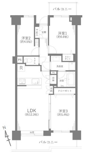 川口五丁目パーク・ホームズ 間取図・土地図