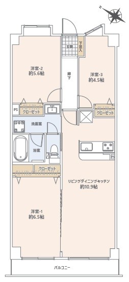 草加松原プリンスハイツ 間取図・土地図