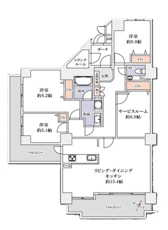 ヴイ・シティ草加四番館  間取図・土地図