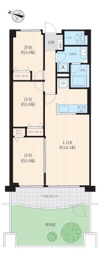 大宮公園ロジュマン 間取図・土地図