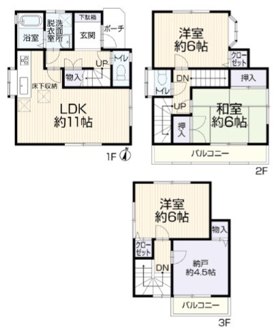 越谷市大字恩間 間取図・土地図