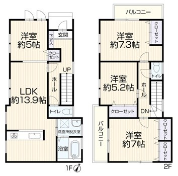 川口市戸塚東2丁目 間取図・土地図