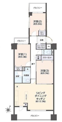 エステ・スクエアふじみ野Ｂ棟 間取図・土地図