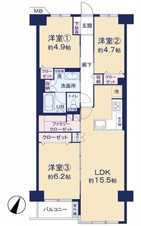 ハイツ越谷 間取図・土地図