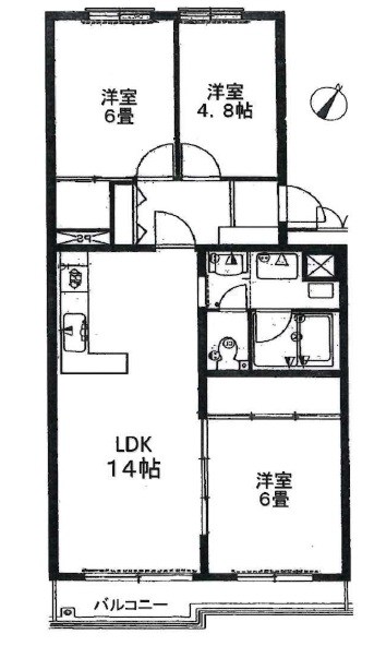 若葉グリーンハイツ　D号棟 間取図・土地図