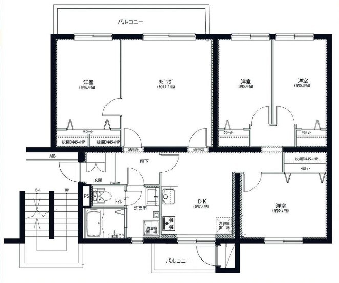 椿峰ニュータウン２７街区２号棟 間取図・土地図