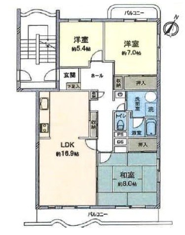 西所沢椿峰ニュータウン３９街区６号棟 間取図・土地図