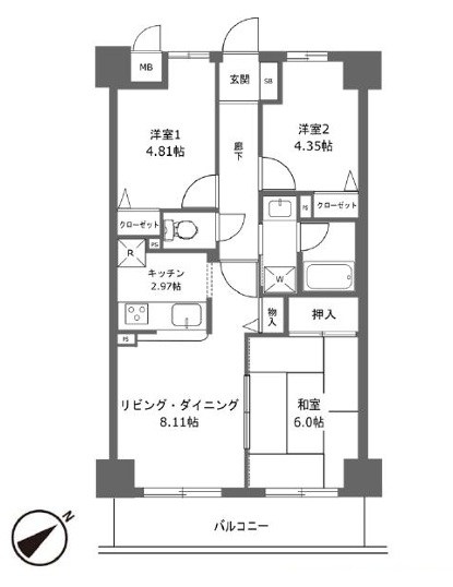 朝日パリオ川越 間取図・土地図