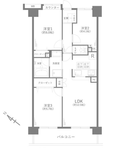 コスモ蕨センターコート 間取図・土地図