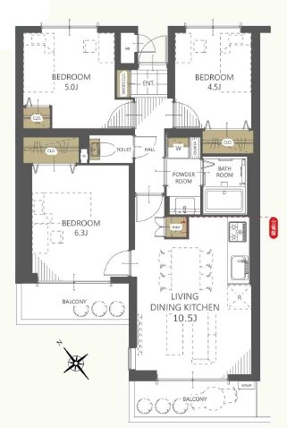 マリオン若葉台 間取図・土地図