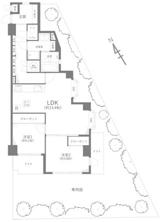 ライオンズマンション竹の塚第３ 間取図・土地図