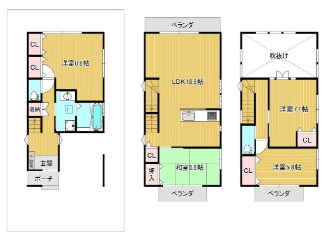 浦和区仲町４丁目 間取図・土地図