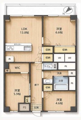 マンション蕨アイリス 間取図・土地図