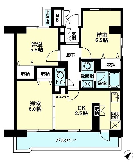 朝日プラザ武蔵野マーテルヒルズ壱番館 間取図・土地図